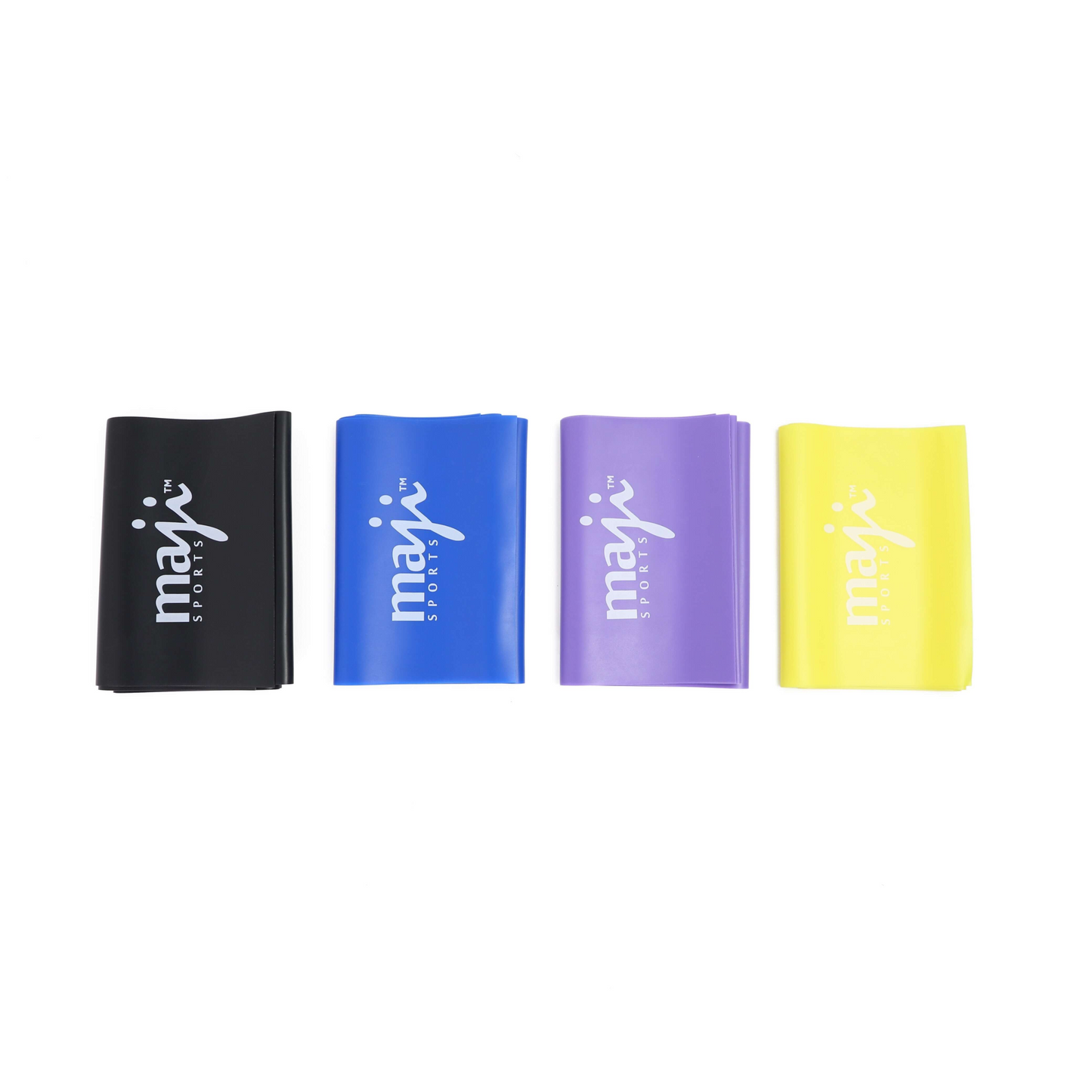Maji Sports Full Body Exercise & Stretch Bands - Variable Resistance 4 Pack