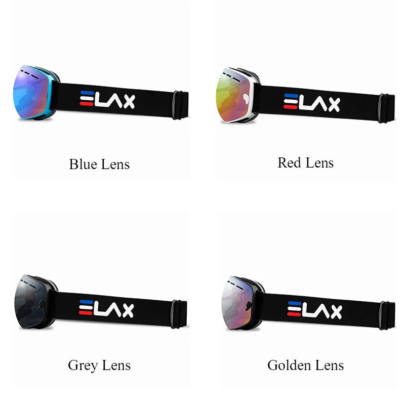ELAX BRAND NEW Double Layers Anti-Fog Ski Goggles Snow Snowboard Glasses Snowmobile Eyewear Outdoor Sport Googles