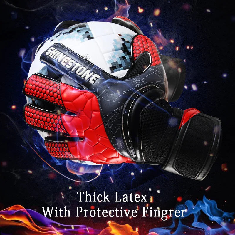 Men Kids Size Latex Professional Soccer Goalkeeper Gloves Strong Finger Protection Football Match Gloves