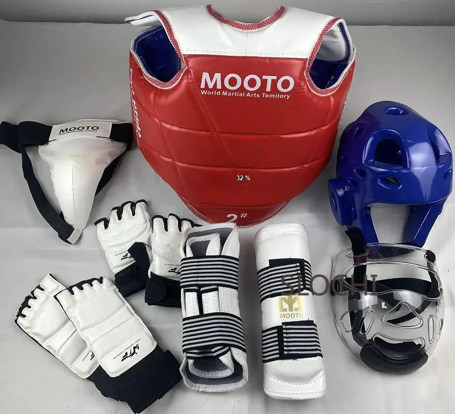 Taekwondo Protective Gear Actual Combat Equipment Full Set Thicken Competition Martial Arts Combat Protective Gear Training Set