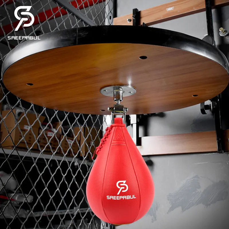 High Quality PU Pear-shaped Boxing Speed Ball Hanging Punching Bag For Thai Fitness Inflatable Boxing Response Training Ball
