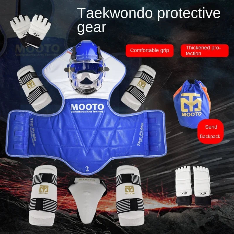 8pcs Full Set Taekwondo Protective Gear Actual Combat Equipe Thick Competition Martial Arts Combat Protector Set Gear Training
