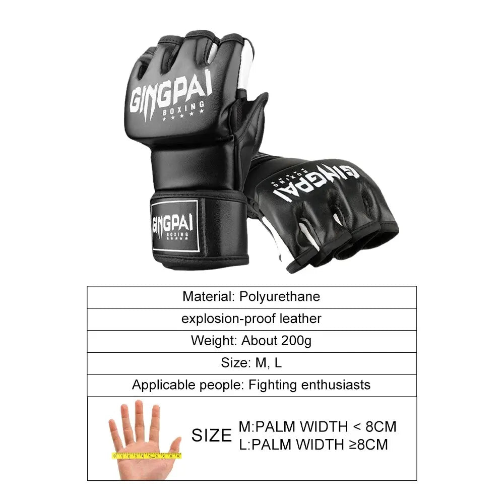 Unisex Adults Boxing Gloves Breathable Finger Protective Equipment for MMA Combat Training and Kickboxing